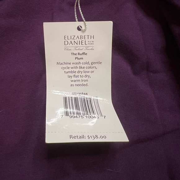 Elizabeth Daniel "The Ruffle" Plum Purple Long-Sleeved Blouse - Picture 6 of 6